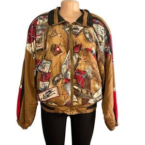 Studio Ray Tracksuit Jacket Brown 100% Silk Switzerland Winter